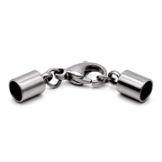 Endedupper med karabin lås. Rustfri stål. Grade A. 3 mm hul.